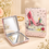 Anupam Pink High Heel & Makeup Fashion Print Pocket Mirror, Folding Dual Mirror for Handbag, Makeup & Travel, image 1
