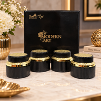 Anupam premium black and gold kitchen storage jar set of 4 with gift box