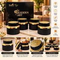 Anupam black and gold storage jar set lifestyle image