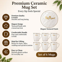 Anupam Rich Craft premium ceramic mug set of 6 features