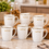 Anupam Rich Craft white ceramic mug set of 6 with gold rim lifestyle image