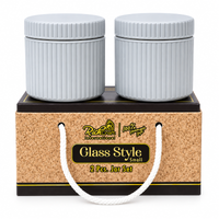 Anupam Rich Craft Glass Style Small 2 piece ribbed jar set