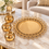 Anupam Rich Craft golden serving tray with three matching bowls lifestyle view
