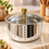 Anupam Rich Craft stainless steel casserole with glass lid and golden knob - main view