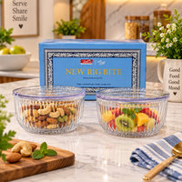 Anupam Richcraft New Big Bite 2 piece clear serving and storage jar set with lids