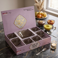 Anupam Richcraft Treat Box 7 piece glass pudding set with 6 dessert bowls and 1 serving bowl