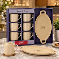 Anupam Royal Sip ceramic mug and serving tray gift box