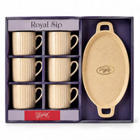 Anupam Royal Sip six mugs and serving tray product packaging