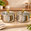 Anupam stainless steel hammered casserole set of 2 with glass lids