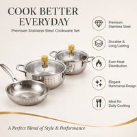 Anupam stainless steel cookware set features image
