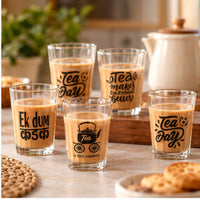 Anupam printed tea glasses set used for serving chai