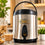 Anupam stainless steel insulated beverage dispenser in kitchen lifestyle setting