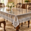 Anupam transparent PVC dining table cover with floral lace border