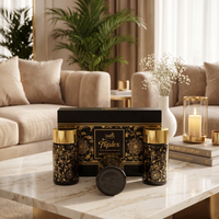 Anupam Triplex premium black and gold bottle jar set with gift box