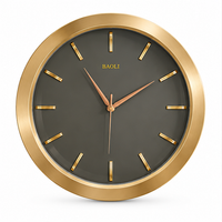 Anupam premium gold and charcoal wall clock on white background