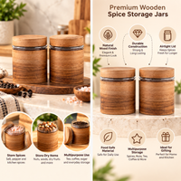 Anupam wooden spice storage jars features and uses