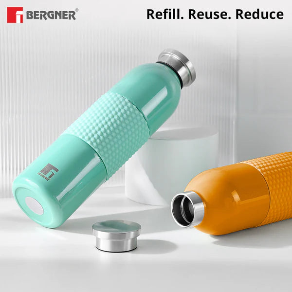 Bergner Walking Stainless Steel Vaccum Bottle 600ml, Green