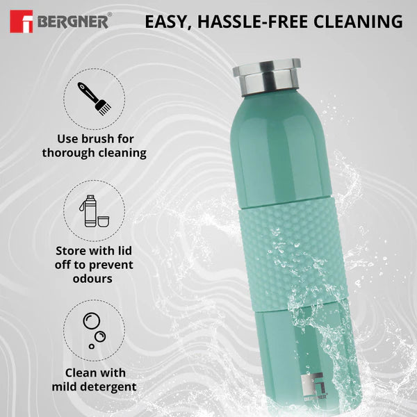 Bergner Walking Stainless Steel Vaccum Bottle 600ml, Green