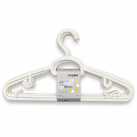 Off-white plastic clothes hanger