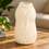 Anupam Cream Wavy Ceramic Flower Vase, White Black Cream Decorative Vase for Home Decor, Table Decor & Gifting
