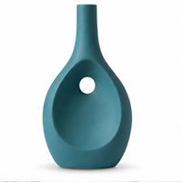 Anupam Premium Stunning Modern Teal Blue Ceramic Bottle Vase Without Flower Sticks for Home Decor Gifts Item - Pack of 1