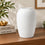 Anupam Premium Gorgeous Minimalist White Textured Ceramic Vase Without Flower Sticks for Home Decor Gift Items - Pack of 1