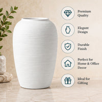 White Swirl Ceramic Flower Vase, White Black Cream Decorative Vase for Home Décor, Table Décor & Gifting