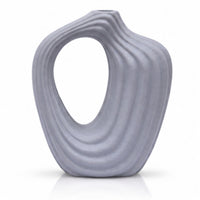 Anupam Premium Stunning Modern Lavender Sculptural Ceramic Vase with Abstract Design Without Flower Sticks - Pack of 1