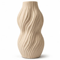 Cream Wavy Ceramic Flower Vase, White Black Cream Decorative Vase for Home Décor, Table Décor & Gifting