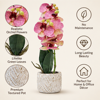 Premium Artificial Beautiful Flower Pot Home Decor, Decorative Home Item / Tabletop Statue / Luxury Flower Showpiece for Living Room, Office & Gifting